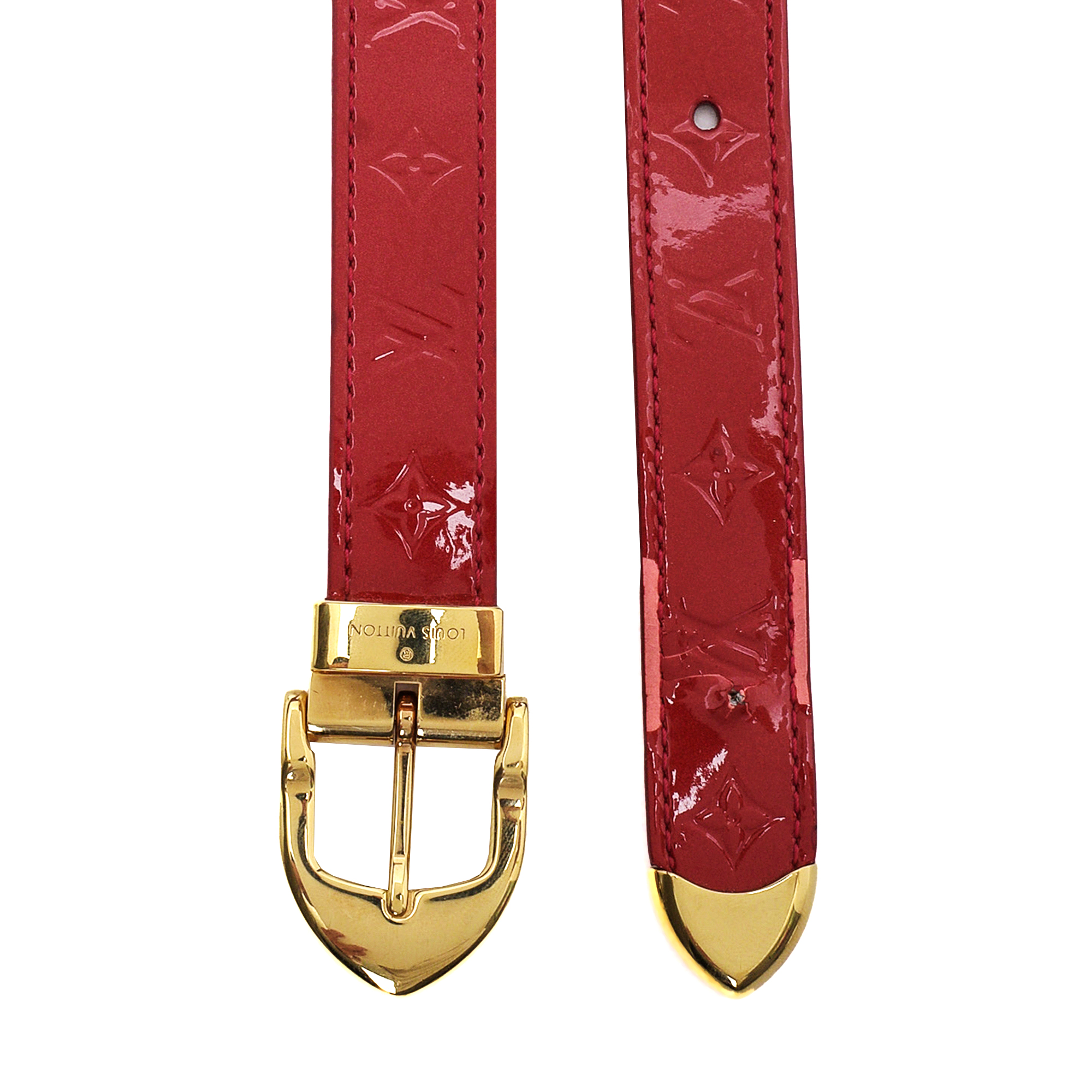 Louis Vuitton - Red Monogram Vernis Leather Belt